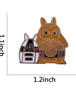 My Neighbor Totoro 'Totoro x C-3PO and R2D2 | Star Wars' Enamel Pin - Image 4