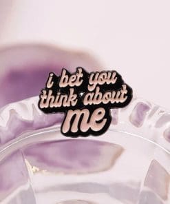 Alternative view of Funny Thoughts 'I Bet You Think About Me' Enamel Pin