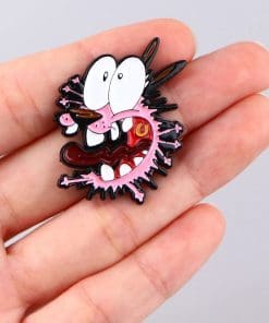 Alternative view of Courage the Cowardly Dog ‘Horrified Courage’ Enamel Pin