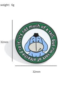 Alternative view of Eeyore 'It's not Much of a Tail, But I'm Sort of Attached To It' Enamel Pin