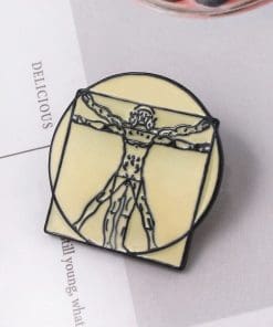 Leonardo da Vinci 'Vitruvian Man' Enamel Pin - Image 3