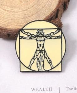 Alternative view of Leonardo da Vinci 'Vitruvian Man' Enamel Pin