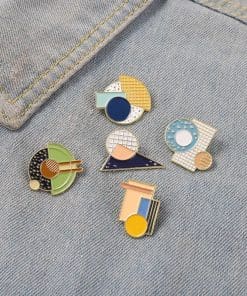 Alternative view of Geometry ' Round Math' Enamel Pin