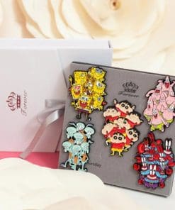 Alternative view of Set of 5 'Crayon Shin-Chan | SpongeBob | Patrick Star | Squidward | Mr. Krabs' Enamel Pin