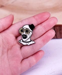 Alternative view of Terrifier 'Art the Clown | Sunflower Glasses' Enamel Pin
