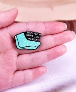 Alternative view of Awareness 'Ready for A Grippy Sock Vacation' Enamel Pin