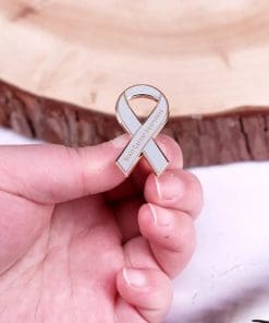 Alternative view of Grey Ribbon 'Brain Cancer Awareness' Enamel Pin