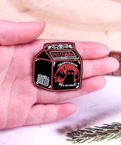 Alternative view of Mothman 'Juice | Cryptically Delicious' Enamel Pin