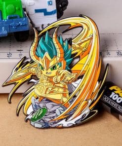 Alternative view of Knights of the Dragon 'Saint Seiya x Pikachu' Enamel Pin