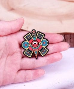 Alternative view of Aztec Symbol 'One Eyed' Enamel Pin
