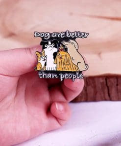 Alternative view of Cute Dogs 'Dogs Are Better Than People' Enamel Pin