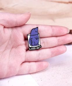 Alternative view of Chemistry Pun 'Cute Mole 6.02214076 × 1023' Enamel Pin