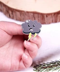 Alternative view of Storm Cloud 'Frightened Flash Lightning' Enamel Pin