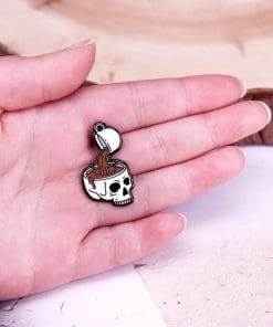 Alternative view of Skull Bowl 'Hot Coffee' Enamel Pin
