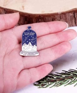 Alternative view of Starry Night Mountain 'To The Stars Who Listen' Enamel Pin
