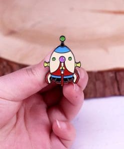 Alternative view of Spacecraft 'Rocket Ship' Enamel Pin