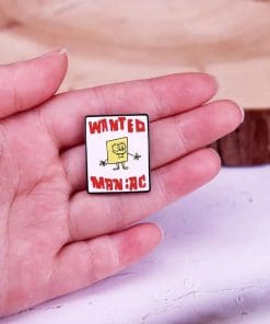 Alternative view of Sponggebob Squareppants Meme 'Wanted Man-iac' Enamel Pin