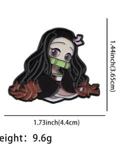 Alternative view of Demon Slayer 'Nezuko Charmed' Enamel Pin