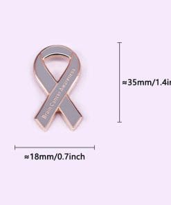 Grey Ribbon 'Brain Cancer Awareness' Enamel Pin - Image 4