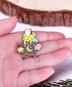 Alternative view of Magic Cauldron 'Frog And Ghosts' Enamel Pin