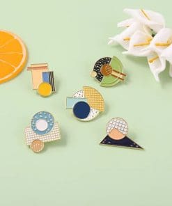 Geometric Shapes 'Rectangular Math' Enamel Pin - Image 3