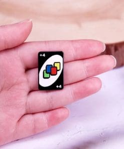 Alternative view of Uno Game 'Card 4+' Enamel Pin