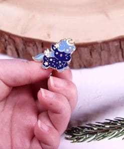 Alternative view of Fantasy Unicorn 'Blue Night' Enamel Pin