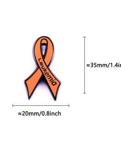 Orange Ribbon 'Leukemia Awareness' Enamel Pin - Image 4