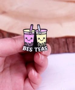 Alternative view of Boba Love ' Bes Teas | Besties Pun' Enamel Pin