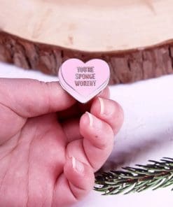 Alternative view of Seinfeld 'Pink Heart You're Sponge Worthy' Enamel Pin