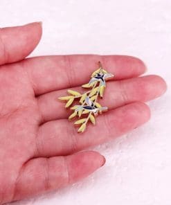 Alternative view of Blue Martin 'Bamboo Leaves' Enamel Pin