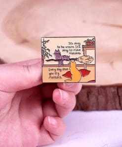 Alternative view of Mama Cat & Kittens 'Every Day That You Try Matters' Enamel Pin
