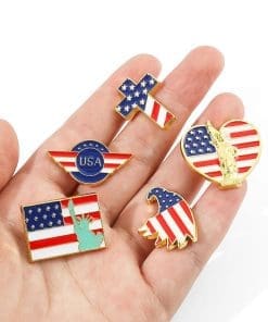 Alternative view of United States National Flag 'Statue of Liberty' Enamel Pin