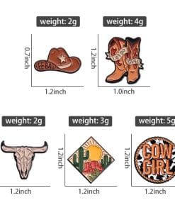 Alternative view of Cowboy Hat 'Yee Haw' Enamel Pin