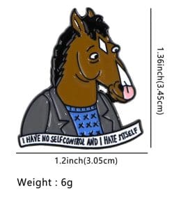 BoJack Horseman 'No self Control and I Hate Myself' Enamel Pin - Image 4