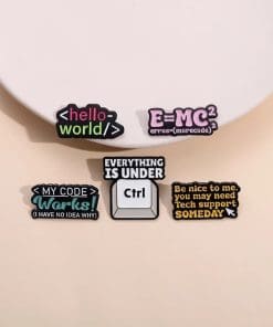 Formula Meme 'E equals Mc2 | Errors equals More Code)2 Enamel Pin - Image 3