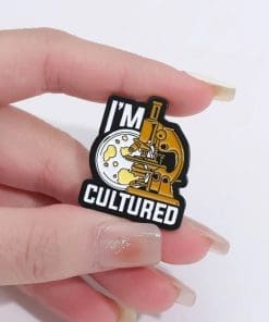 Alternative view of Molecules 'I'm Cultured' Enamel Pin