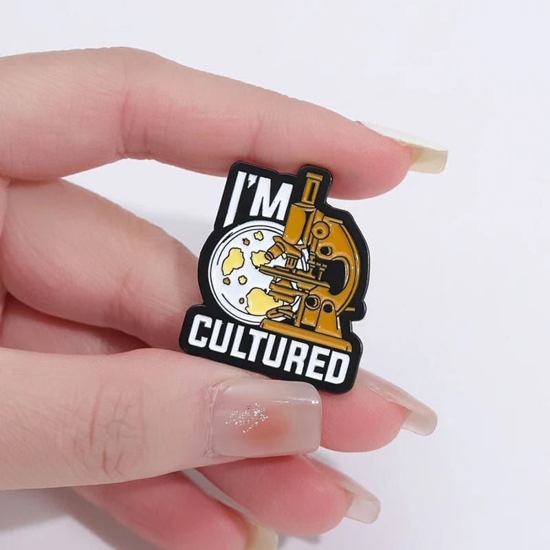 Molecules 'I'm Cultured' Enamel Pin - Image 2