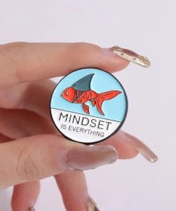 Alternative view of Goldfish x Shark 'Mindset is Everything' Enamel Pin