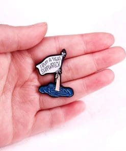 Alternative view of White Flag 'I Run A Tight Shipwreck' Enamel Pin