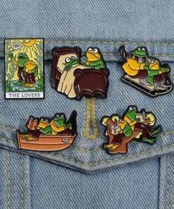 Alternative view of Frog And Toad 'Friends Reading' Enamel Pin