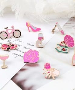 Alternative view of Pink 'Sports Car Enamel Pin