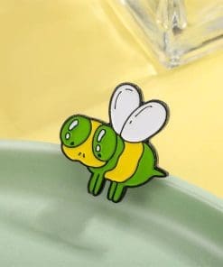 Alternative view of Ghost Insect 'Green Bee' Enamel Pin