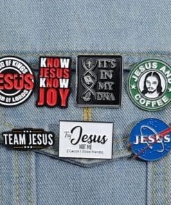 Alternative view of Christian 'Team Jesus' Enamel Pin