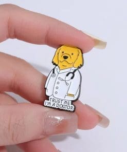 Alternative view of Animal Doctor 'Trust Me I'm A Dogtor' Enamel Pin
