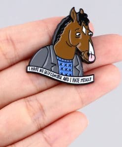 Alternative view of BoJack Horseman 'No self Control and I Hate Myself' Enamel Pin