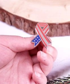 Alternative view of Patriotic Ribbon 'American Flag' Enamel Pin