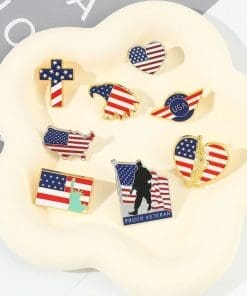 Alternative view of United States National Flag 'Proud Veteran' Enamel Pin