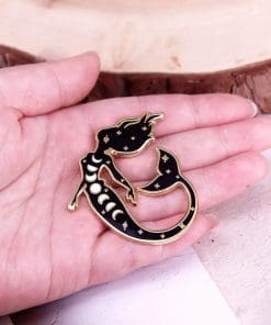 Alternative view of Mermaid 'Lunar Phases' Enamel Pin