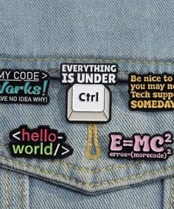 Alternative view of Computer Program 'Hello, World!' Enamel Pin